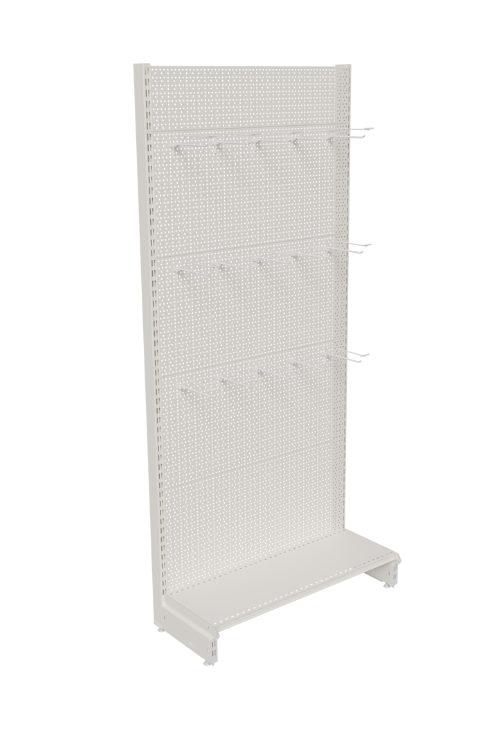 5 Katlı Etiketlikli Döner Teşhir Standı ve Metal Duvar Reyonu Delikli Arka Panel H206 L90 Delikli Saca Geçme Etiketli Spot Tel 20 cm - 6