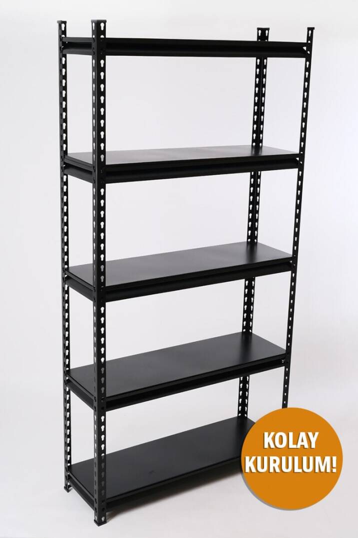 5 Katlı Hafif Yük Raf Ünitesi Siyah 30x91 - 1