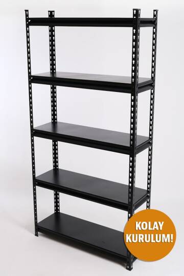 5 Katlı Hafif Yük Raf Ünitesi Siyah 30x91 (1)
