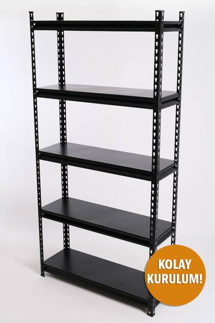 5 Katlı Hafif Yük Raf Ünitesi Siyah 30x91 - 2