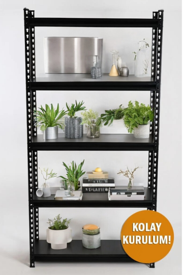 5 Katlı Hafif Yük Raf Ünitesi Siyah 30x91 - 4