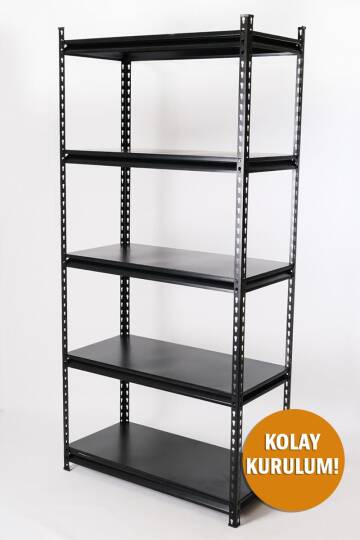 5 Katlı Hafif Yük Raf Ünitesi Siyah 45x93 (1)