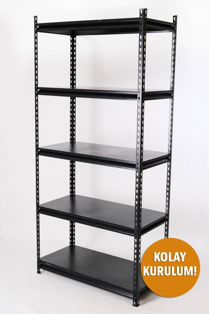 5 Katlı Hafif Yük Raf Ünitesi Siyah 45x93 - 2