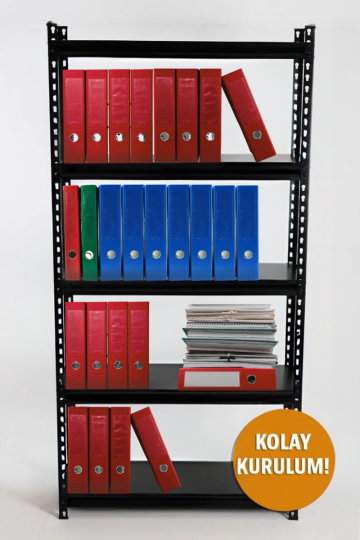 5 Katlı Hafif Yük Raf Ünitesi Siyah 45x93 - 4
