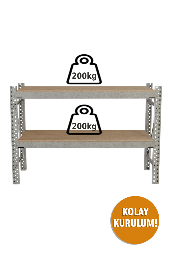 Ağır Yük Rafı Çalışma Tezgahı 2'li H1200 - 1