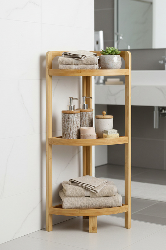 Bambu 3 Katlı Köşe Raf - 1