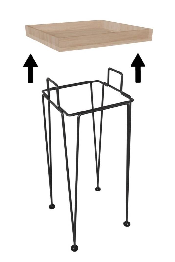 Dekoratif Ahşap Tepsili Sehpa - 3