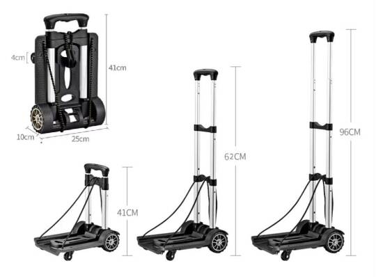 Dört Tekerlekli Katlanır Yük Paket Taşıma Arabası 25 Kg - 3