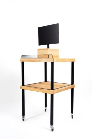 Çam Ahşap Tablalı Çerçeveli Metal Teşhir Standı (1)