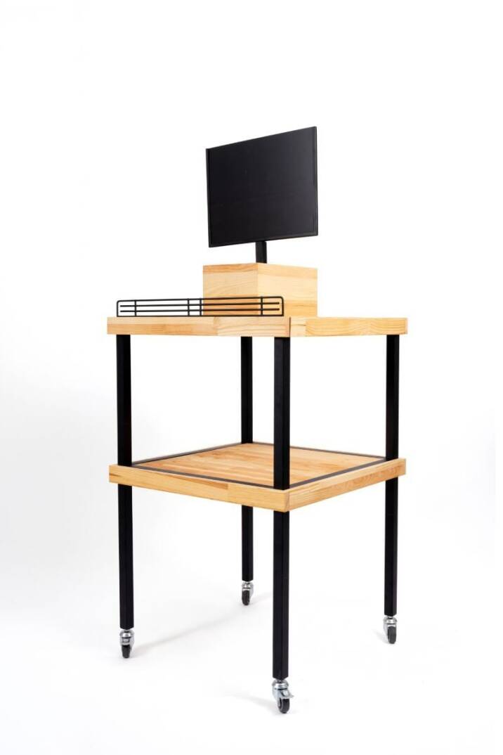 Çam Ahşap Tablalı Çerçeveli Metal Teşhir Standı - 2