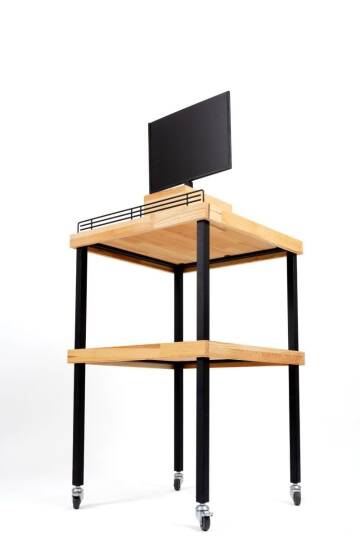 Çam Ahşap Tablalı Çerçeveli Metal Teşhir Standı - 3