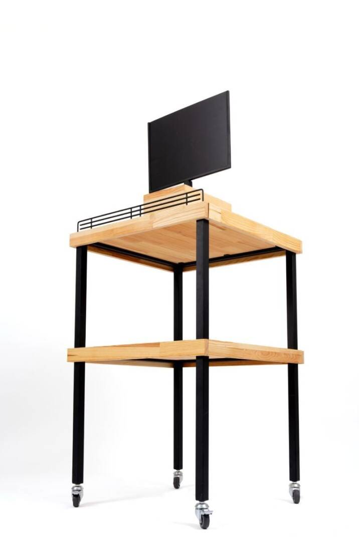 Çam Ahşap Tablalı Çerçeveli Metal Teşhir Standı - 3