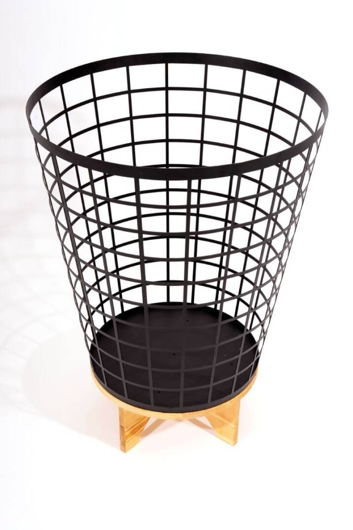 Ayaklı Yuvarlak Metal Teşhir Sepeti - 3