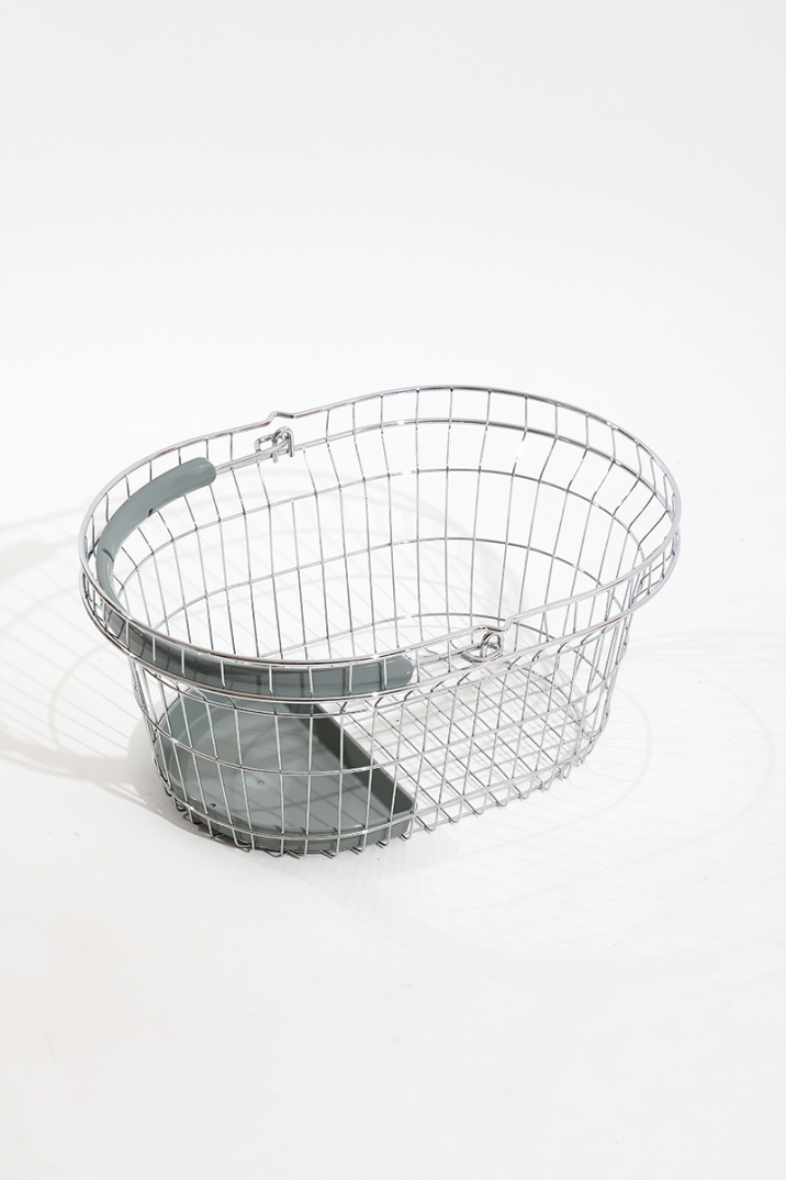 Gri Saplı Oval Tel Market El Sepeti 22 L - 1