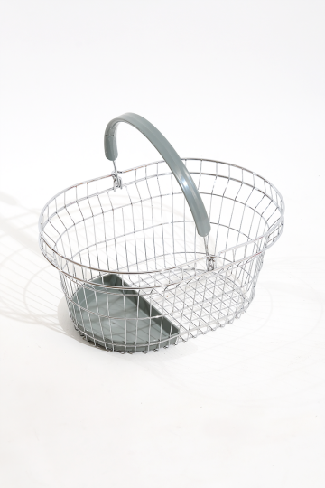 Gri Saplı Oval Tel Market El Sepeti 22 L (1)
