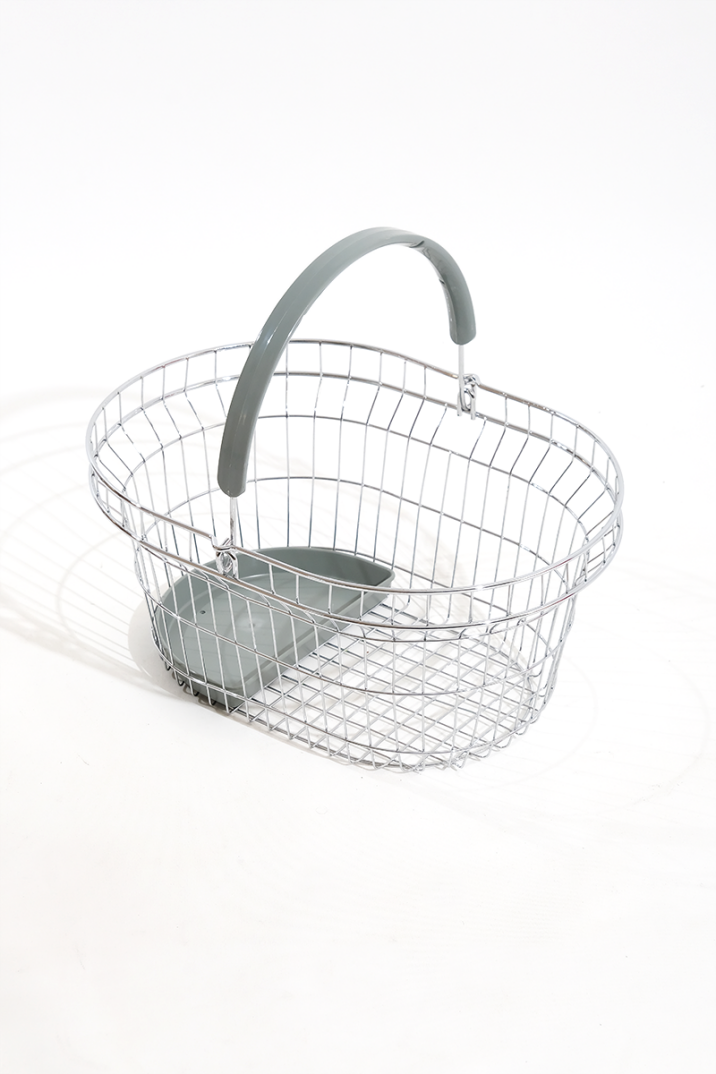 Gri Saplı Oval Tel Market El Sepeti 22 L - 3