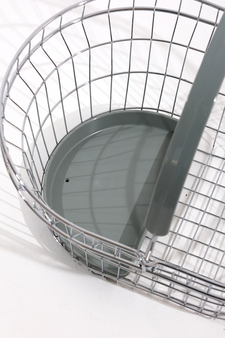 Gri Saplı Oval Tel Market El Sepeti 22 L - 4