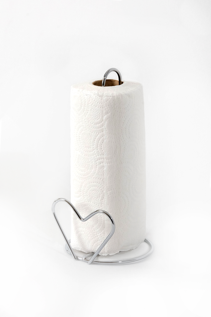 Banyo Havluluğu Kağıt Havluluk Peçetelik Kalpli Model Krom - 1