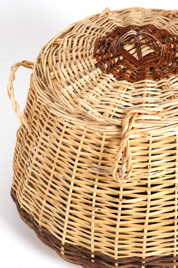 Kapaklı Patates Soğan Sepeti 26x27 cm - Doğal Hasır Sepet, El Yapımı, Mutfak Kiler Düzenleyici Saklama Kutusu - 5