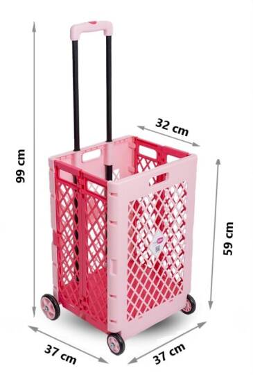 Katlanabilir Pazar Arabası Pembe - 5