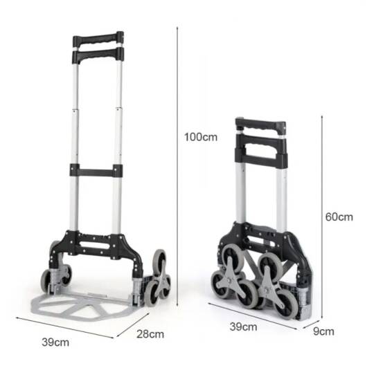 Katlanabilir Yük Taşıma Arabası Altı Tekerlekli 70 Kg - 3