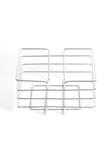 Krom Metal Kare Ekmeklik Sunum Sepeti - Tezgah Üstü Mutfak Organizeri, Meyve ve Poğaça Servis Kasası, Modern Tel Sepet, 20.5x20.5x11 cm - 3