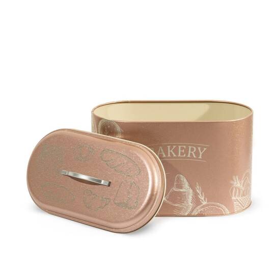 Metal Ekmeklik - Tezgah Üstü Ekmek Saklama Kutusu ve Kapaklı Mutfak Düzenleyici Pembe 34x26x18.5 cm (1)