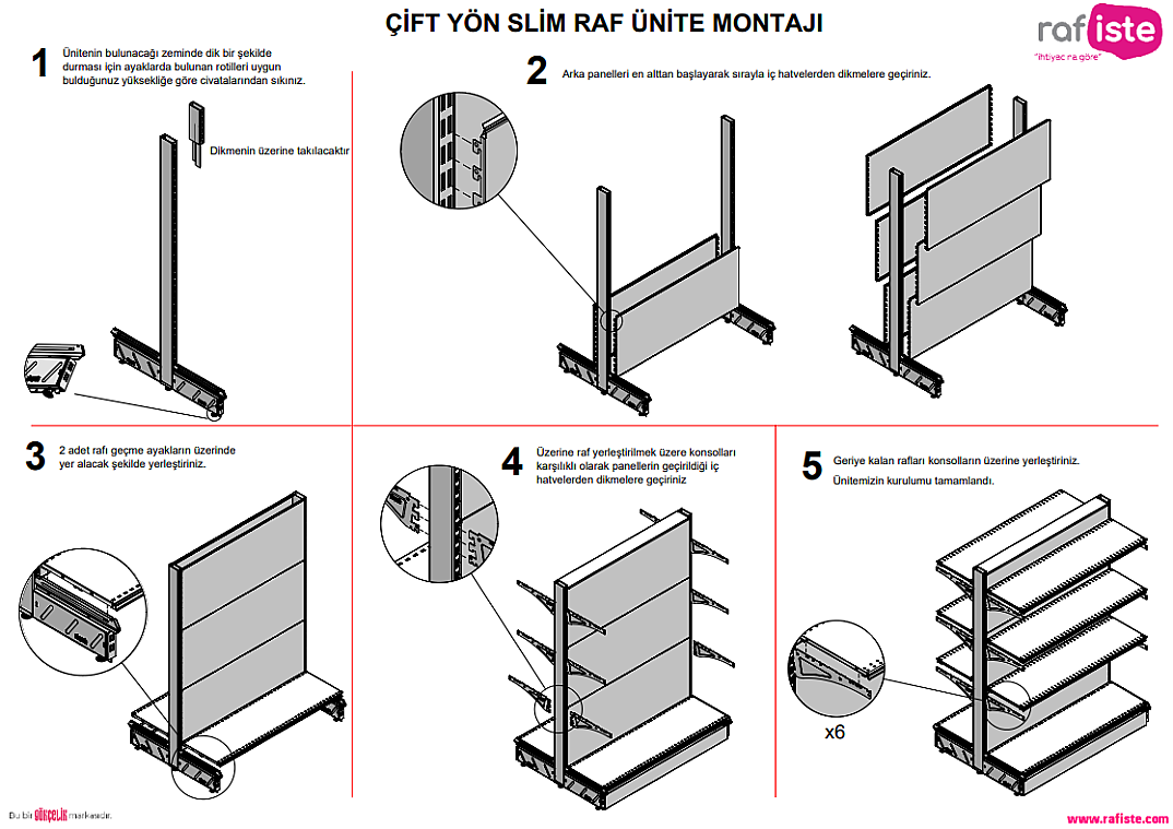 ÇİFT YÖNLÜ DÜZ ARKA PANO (40A/40X4)*2 H:185 L:100 (SLİM RAFLI) - 9
