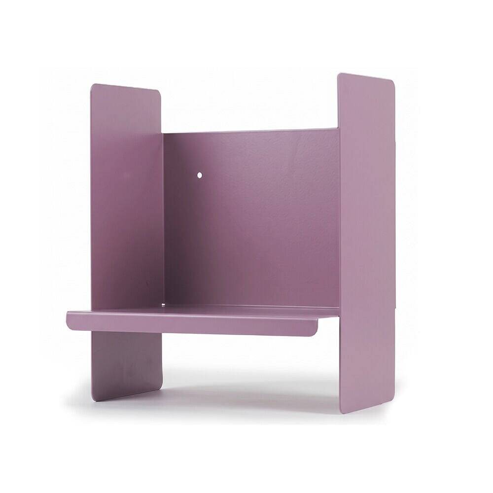 Mor Metal Duvar Rafı - Masa Üstü Kitaplık ve Çok Amaçlı Ofis Düzenleyici 21x30 cm - 1