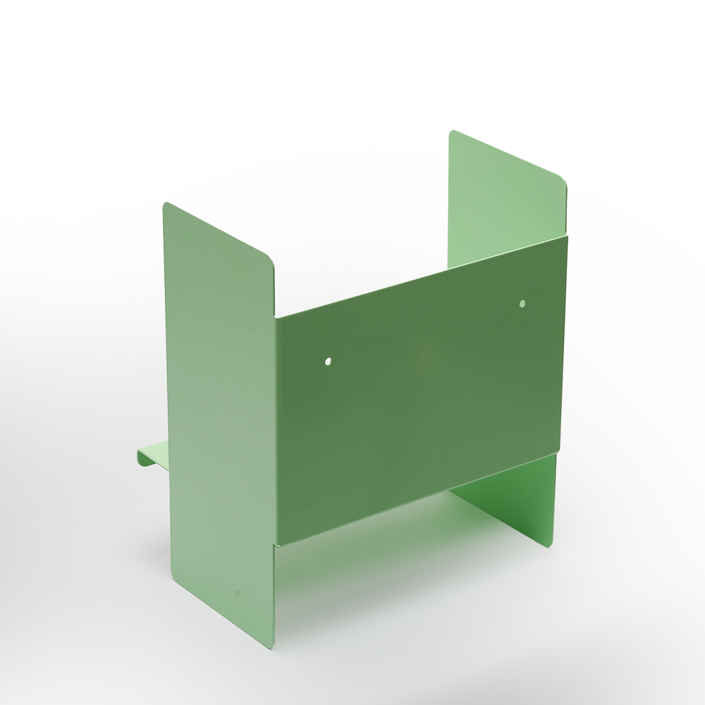 Yeşil Metal Duvar Rafı - Masa Üstü Kitaplık ve Çok Amaçlı Ofis Düzenleyici 21x30 cm - 5