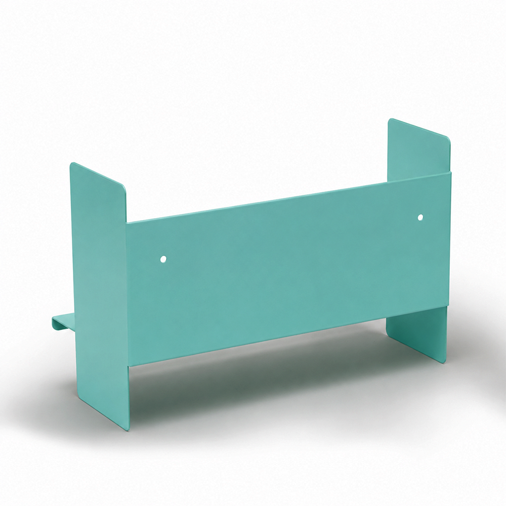Mavi Metal Duvar Rafı - Masa Üstü Kitaplık ve Çok Amaçlı Ofis Düzenleyici 21x50 cm - 5