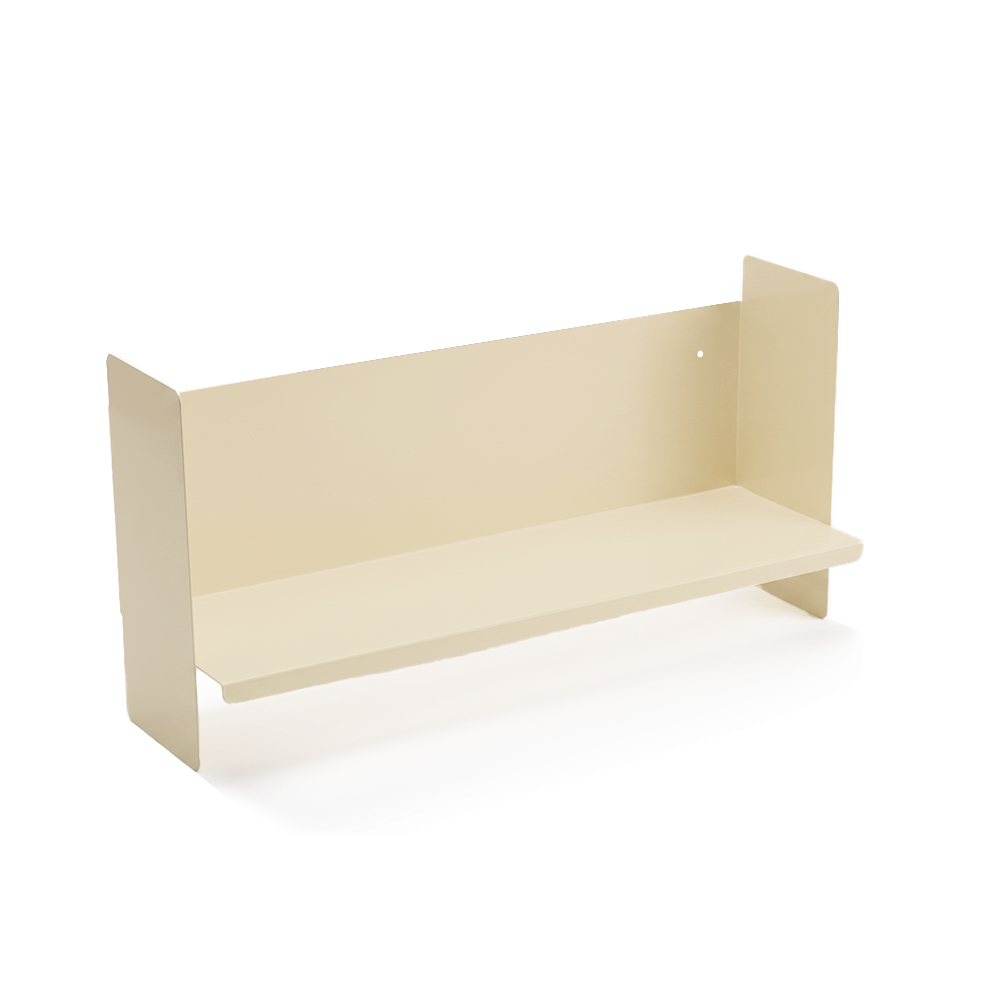 Beyaz Metal Duvar Rafı - Masa Üstü Kitaplık ve Çok Amaçlı Ofis Düzenleyici 21x50 cm - 1