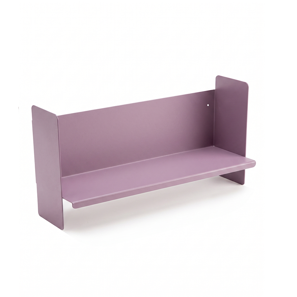Mor Metal Duvar Rafı - Masa Üstü Kitaplık ve Çok Amaçlı Ofis Düzenleyici 21x50 cm - 1