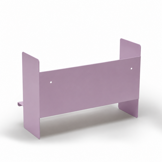 Mor Metal Duvar Rafı - Masa Üstü Kitaplık ve Çok Amaçlı Ofis Düzenleyici 21x50 cm - 5