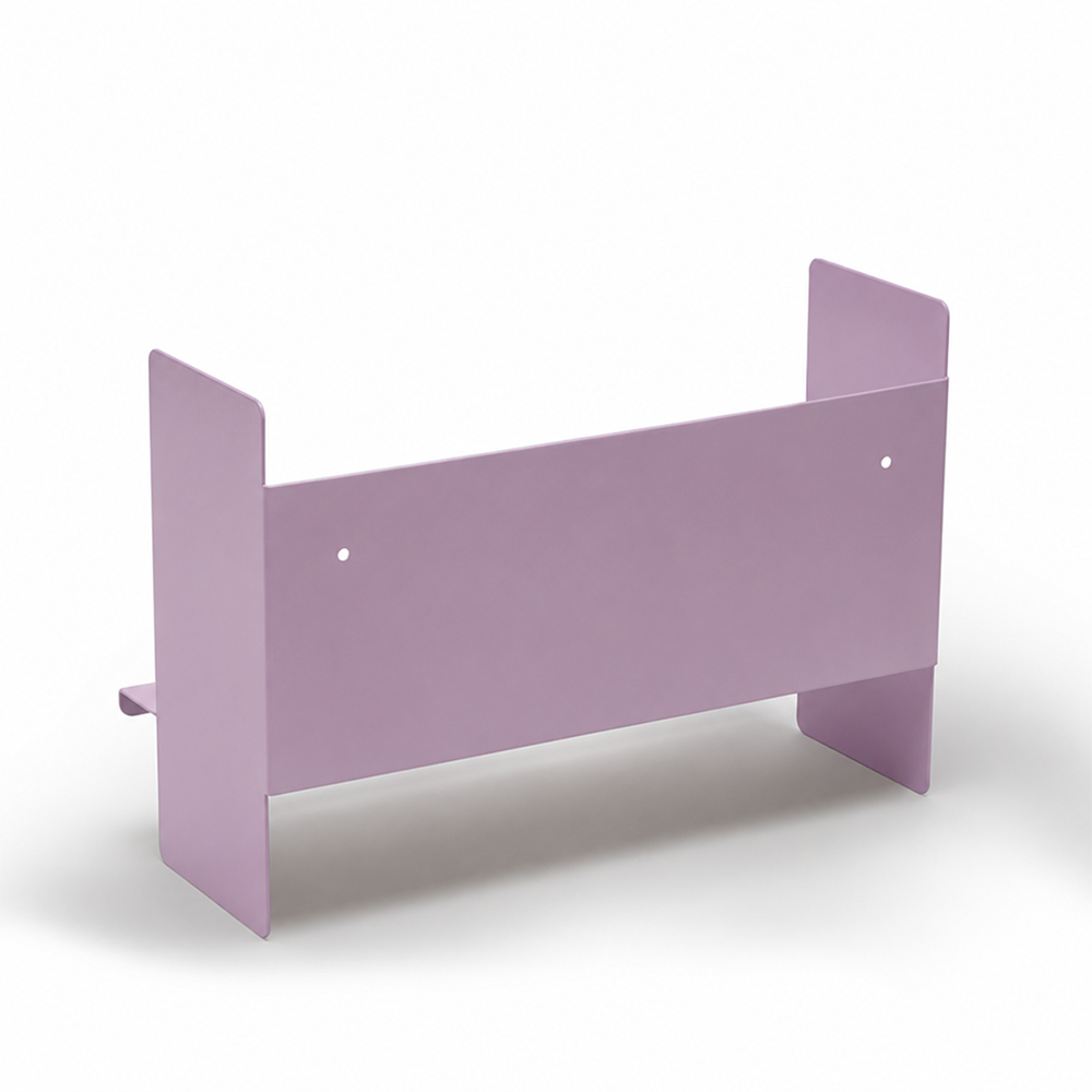 Mor Metal Duvar Rafı - Masa Üstü Kitaplık ve Çok Amaçlı Ofis Düzenleyici 21x50 cm - 5