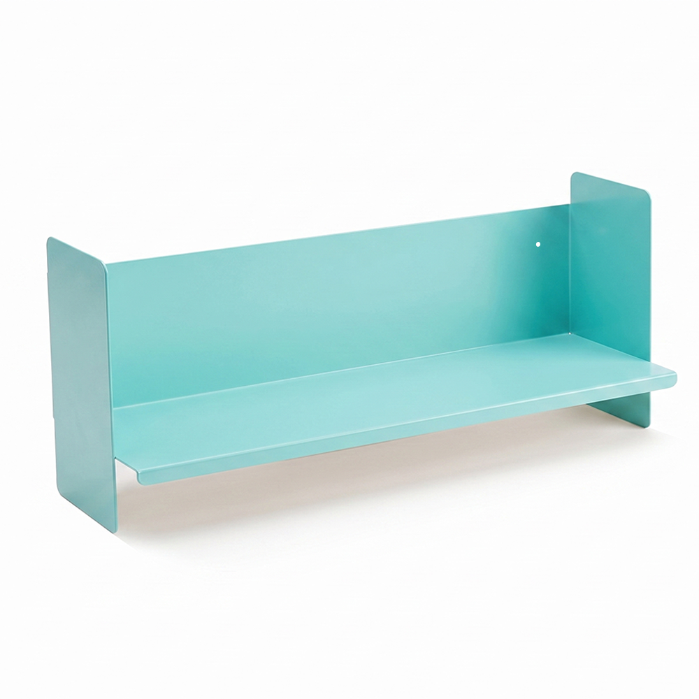 Mavi Metal Duvar Rafı - Masa Üstü Kitaplık ve Çok Amaçlı Ofis Düzenleyici 21x70 cm - 1