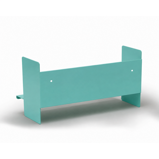 Mavi Metal Duvar Rafı - Masa Üstü Kitaplık ve Çok Amaçlı Ofis Düzenleyici 21x70 cm - 6