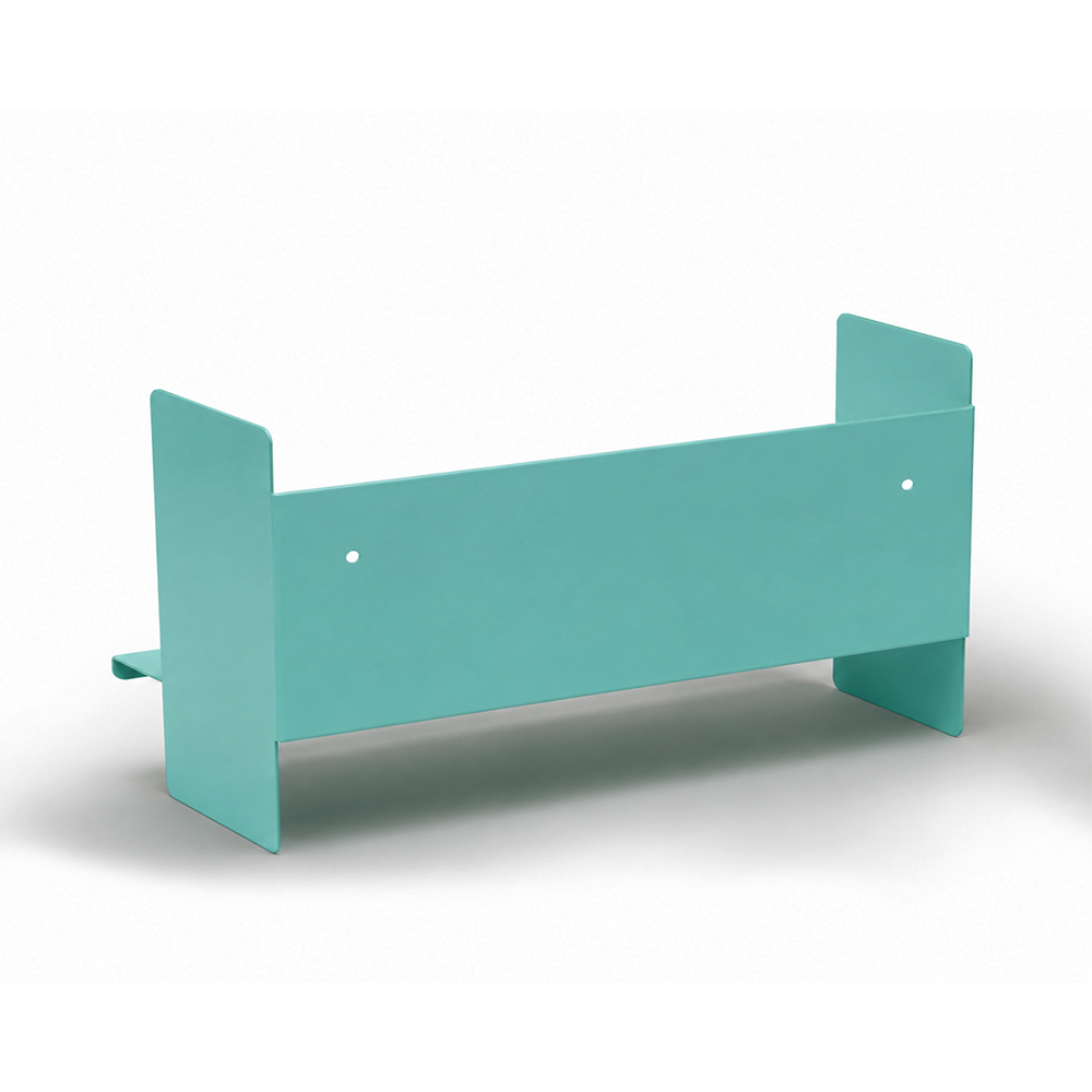 Mavi Metal Duvar Rafı - Masa Üstü Kitaplık ve Çok Amaçlı Ofis Düzenleyici 21x70 cm - 6