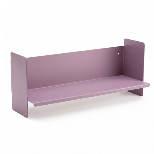 Mor Metal Duvar Rafı - Masa Üstü Kitaplık ve Çok Amaçlı Ofis Düzenleyici 21x70 cm
