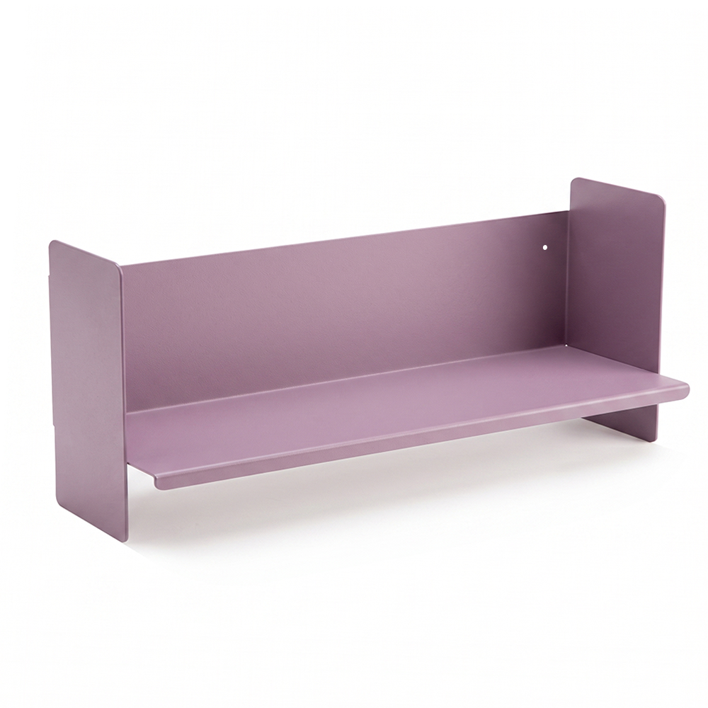 Mor Metal Duvar Rafı - Masa Üstü Kitaplık ve Çok Amaçlı Ofis Düzenleyici 21x70 cm - 1