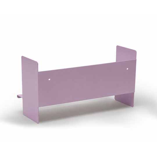 Mor Metal Duvar Rafı - Masa Üstü Kitaplık ve Çok Amaçlı Ofis Düzenleyici 21x70 cm - 5