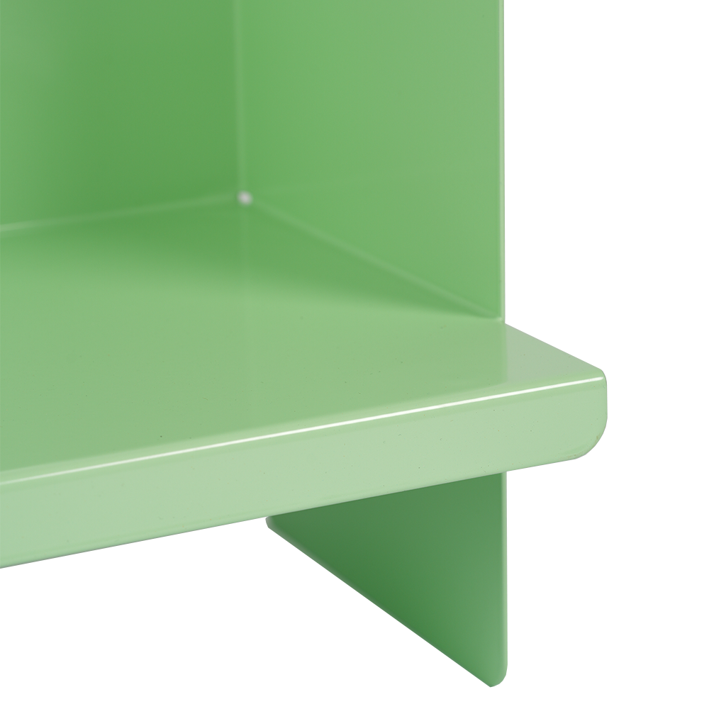 Yeşil Metal Duvar Rafı - Masa Üstü Kitaplık ve Çok Amaçlı Ofis Düzenleyici 21x70 cm - 4
