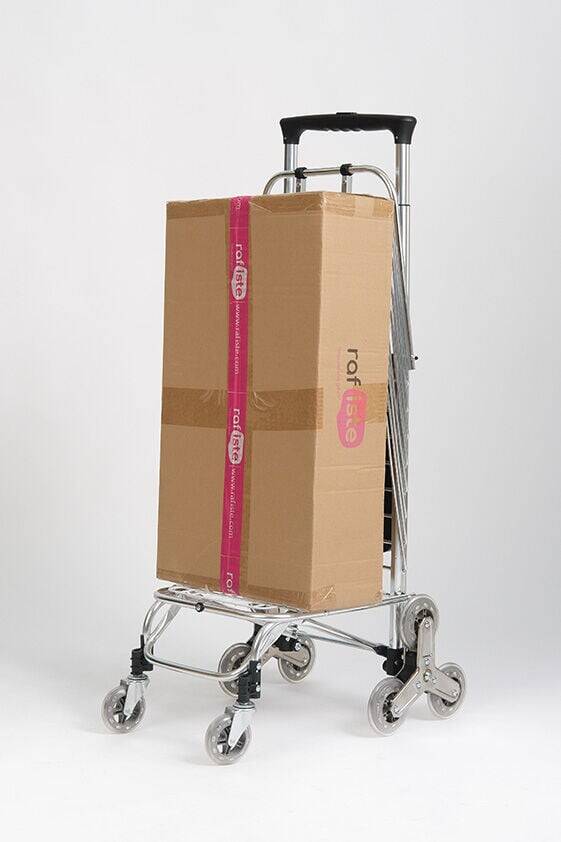 Taşınabilir Katlanabilir Alışveriş Pazar Arabası Altı Tekerlekli Metalik 30 Kg - 4