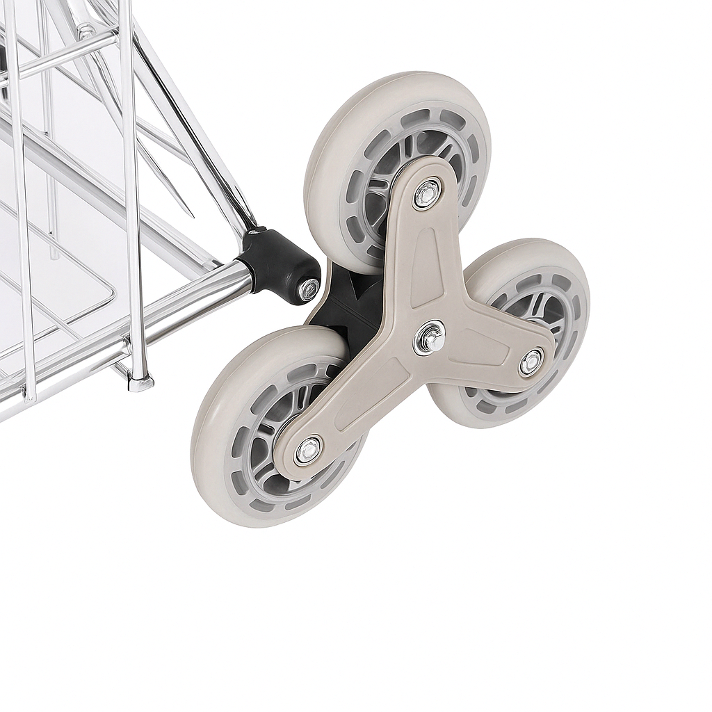 Taşınabilir Katlanabilir Alışveriş Pazar Arabası Altı Tekerlekli Metalik 30 Kg - 7