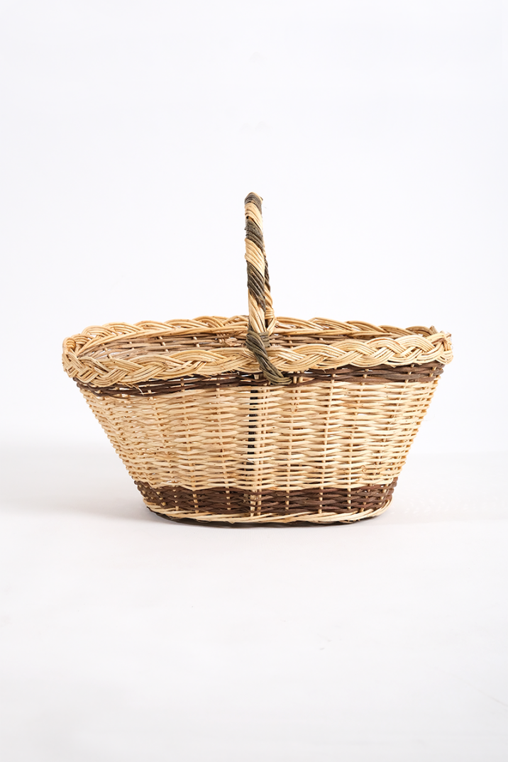 Tek Saç Örgü Hasır Sepet H : 24 cm - 1