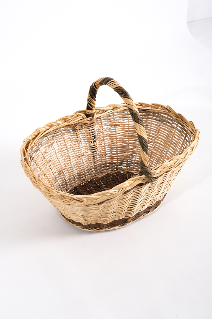 Tek Saç Örgü Hasır Sepet H : 24 cm - 2