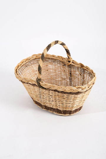 Tek Saç Örgü Hasır Sepet H : 24 cm - 3