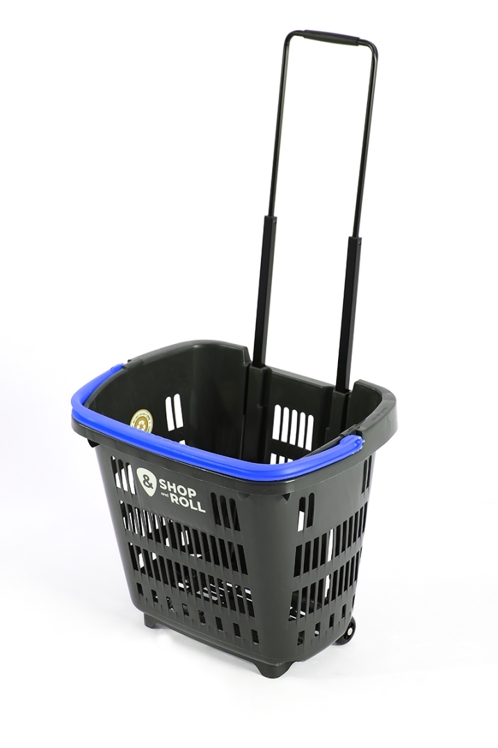 Tekerlekli Market Sepeti (Tekerlekli Alışveriş Sepeti)  34 L Mavi - 3