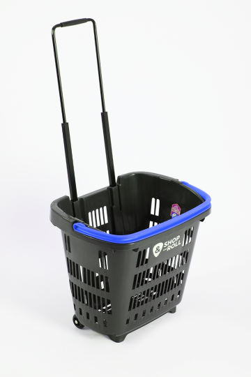 Tekerlekli Market Sepeti (Tekerlekli Alışveriş Sepeti)  34 L Mavi - 5