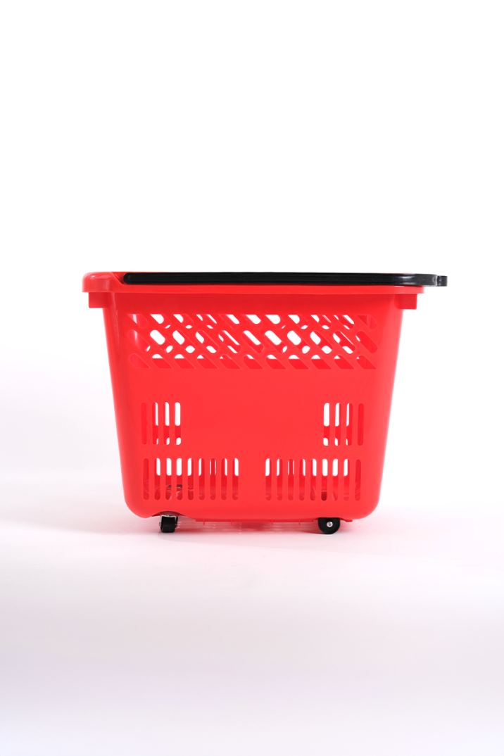 Tekerlekli Market Sepeti (Tekerlekli Alışveriş Sepeti) 54 L Kırmızı - 1
